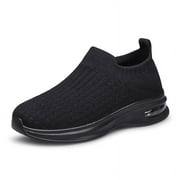 Toddlers Sock Shoes Boys Girls Kids Sneakers Slip on Fitness Tennis Walking School Shoes Black Size 7